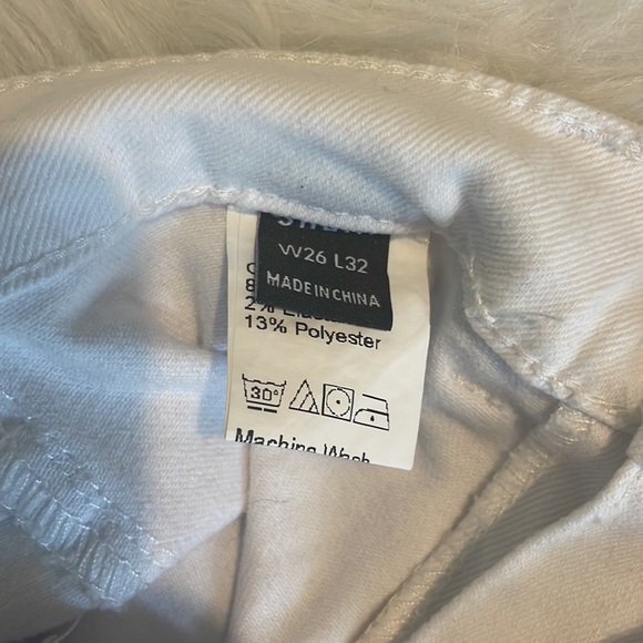 SHEIN white tall slant ripped skinny jeans size small - Picture 7 of 7